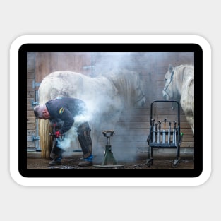 A horse farrier and a scottish pony Sticker